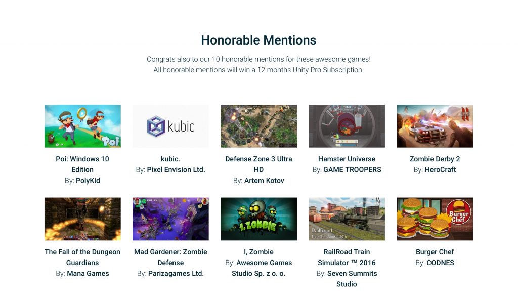 kubic won a honourable mention award at Unity’s Microsoft Challenge